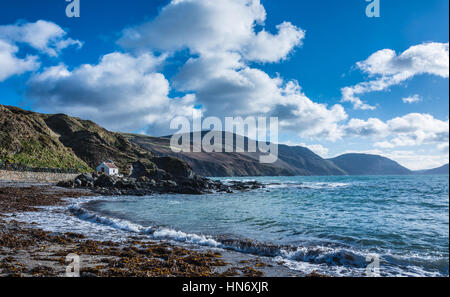 Knockuskey Cottage, Niarbyl, Insel Man. Stockfoto