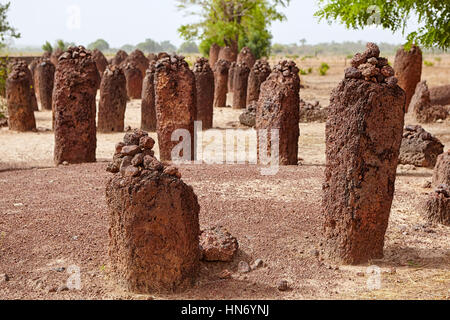 Wassu Stone Circles, UNESCO World Heritage Site, Gambia, Südafrika Stockfoto