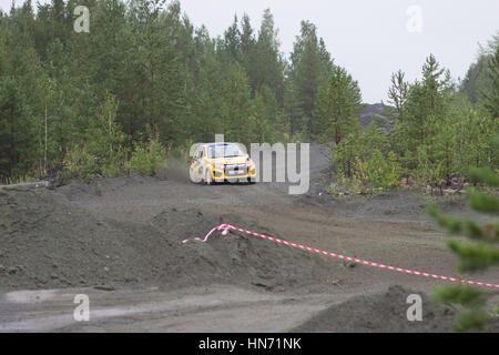 Asbest, Russland 31. Juli 2016 - Rallye "Ecover 2016" 4. Etappe der russischen Meisterschaft 2016, das Auto Lada Kalina, R3-Rangliste Stockfoto