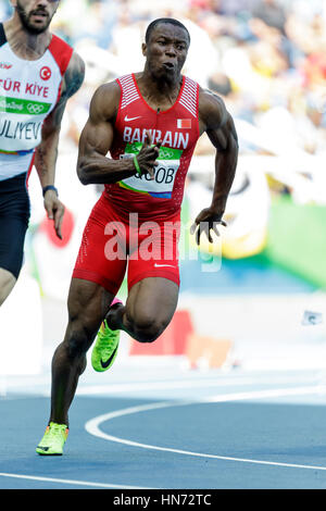 Rio De Janeiro, Brasilien. 16. August 2016.  Leichtathletik, Salem Eid Yaqoob (BHR) im Wettbewerb der Herren 200m Vorlauf bei den Olympischen Sommerspielen 2016. © Paul Stockfoto