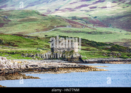 Mingary Burgruine in der Nähe von Kilchoan in Ardnamurchan westlichen Highlands von Schottland, Vereinigtes Königreich Stockfoto