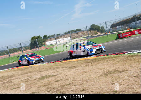 Vallelunga, Rom, Italien. 4. September 2016. Seat Leon italienischen Pokal: Autos in Aktion während der Rennen Stockfoto