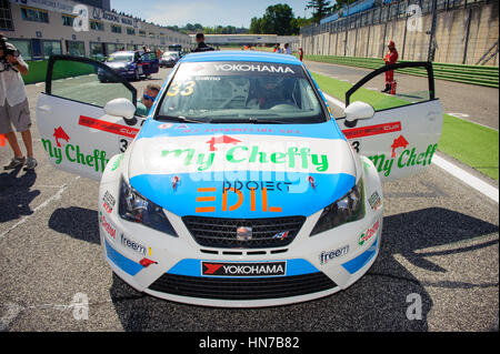 Vallelunga, Rom, Italien. 4. September 2016. Seat Ibiza italienischen Pokal: Auto in der Boxengasse vor Rennen Stockfoto