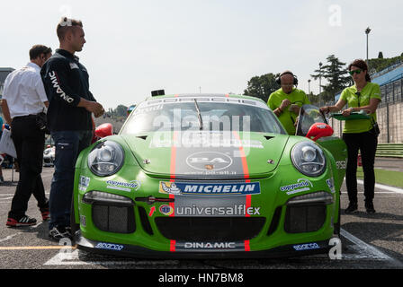 Vallelunga, Rom, Italien. 10. September 2016. Porsche Carrera Cup, Auto am Start Stockfoto