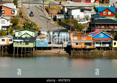Palafito Häuser - Castro - Chile Stockfoto