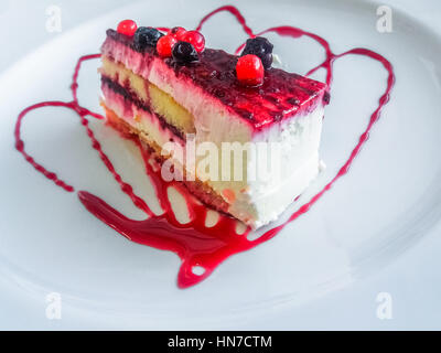 Mousse Torte getaucht Creme Stockfoto