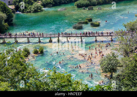 Krka-Nationalpark, einem der berühmtesten und schönsten Parks in Kroatien Stockfoto