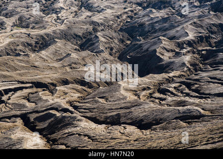 Vulkanasche-Muster am Mt.Bromo in Indonesien Stockfoto