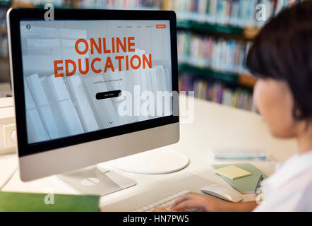 Abstand lernen Online-Webseite Schnittstelle Stockfoto