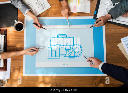 Strategie-Ritter Diagrammsymbol Konzept Stockfoto