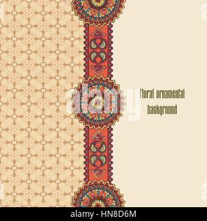 Abstrakte Blumenmuster. geometrische Ornamente Grenze. Orientalische ethnischen Mandala Hintergrund. Islam, arabische, indische, osmanische Motive. Perfekt zum Drucken Stock Vektor