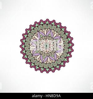 Abstrakt floral dekoratives Element. Geometrische Verzierung. Orientalische ethnischen Mandala mit dem Islam, der arabischen, indischen, osmanischen Motiv. Stock Vektor