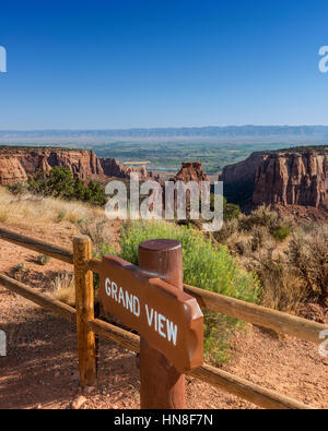 Independence Monument von Grand View übersehen. Colorado National Monument. USA Stockfoto