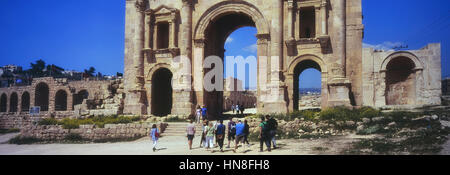 Der Bogen des Hadrian, Jerash, Jordanien Stockfoto