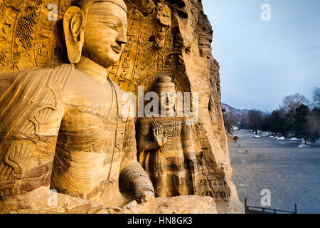 Yungang Felsen geschnitzt buddhistischen Grotten Stockfoto