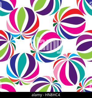 Abastract geometrische gestreifte Kugeln nahtlose Muster. kreis Textur für Tapeten, Oberfläche oder Abdeckung. schwarz, Hintergrund weiß Abstraktion wallp Stock Vektor