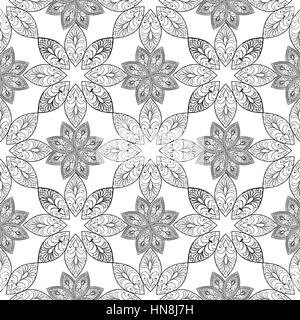 Abstrakt floral Retro nahtlose Muster. Endlose Textur für Tapeten, musterfüllungen, Webseite Hintergrund, Oberflächenstrukturen. einfarbige geometrische Tili Stock Vektor