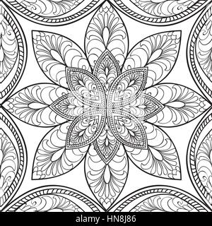 Abstrakt floral nahtlose Muster. Geometrische Verzierung Textur. Orientalische ethnischen Hintergrund. Stock Vektor