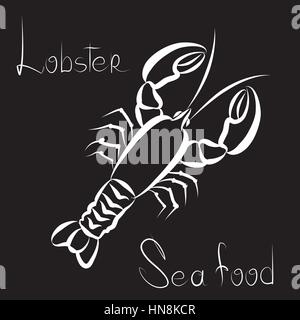 Hummer Symbol. Sea Food menu Label. Fish Restaurant Abdeckung Hintergrund. Stock Vektor
