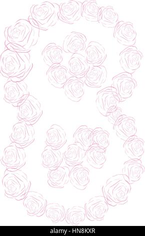 Acht Anzahl isoliert Stock Vektor