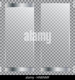 Glastür set isolierten auf transparenten Hintergrund. Stock Vektor