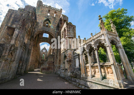 Schottland, Scottish Borders, Jedburgh - Jedburgh Abbey, ein zerstörten Augustiner Kloster in der Stadt Jedburgh befindet sich in den Scottish Borders. Stockfoto