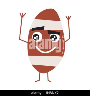 Cute American football Ball cartoon Charakter. Vector Illustration. Stock Vektor