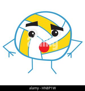 Niedliche Volleyball Ball Cartoon-Figur. Vektor-Illustration. Stock Vektor