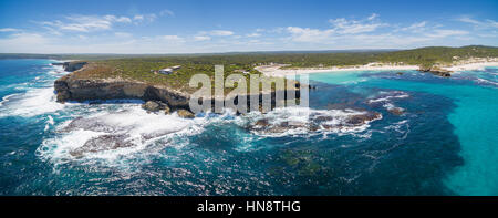 Hanson Bay Küste aerial Panorama. Kangaroo Island in Südaustralien Stockfoto