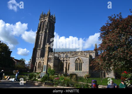 Kirche St. Johannes der Täufer, High Street, Glastonbury Stockfoto