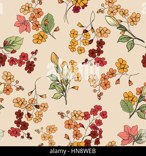 Florale nahtlose Hintergrund. dekorativem Blumenmuster. floralen nahtlose Textur mit Blumen. Stock Vektor