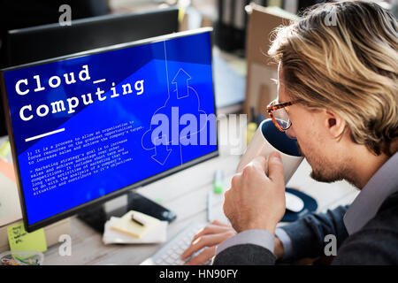 Cloud-Computing-Netzwerk-Verbindung-Konzept Stockfoto