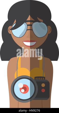 Frau mit Camara Icon-Design, Vektor-Illustration-Bild Stock Vektor