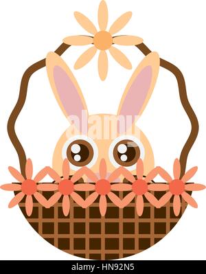 Osterhase im Korb-Symbol, Vektor-Illustration-design Stock Vektor