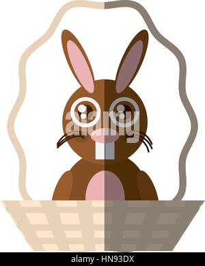 Osterhase im Korb-Symbol, Vektor-Illustration-design Stock Vektor