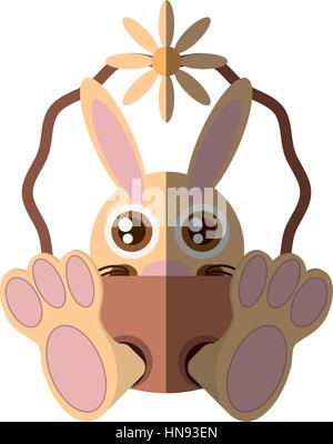 Osterhase im Korb-Symbol, Vektor-Illustration-design Stock Vektor