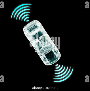 Selbstfahrer elektronische Computer Autos unterwegs, 3d illustration Stockfoto