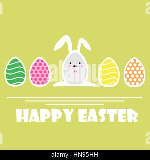 Vektor Frohe Ostern Grußkarte. Ostereier und Text Frohe Ostern Stock Vektor