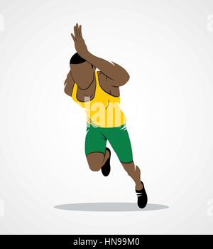 Laufen, Sprinter, Athlet Stock Vektor