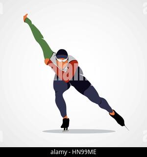 Silhouette-Eisschnellläufer Stock Vektor