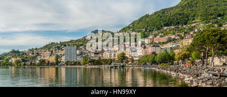 Quai des Fleures, Montreux, Genfersee, Schweiz Stockfoto