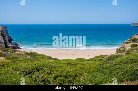 Portugal, Algarve, Cabo de Sao Vicente, Praia Do Beliche, Beliche Strand in der Nähe von Sagres Stockfoto