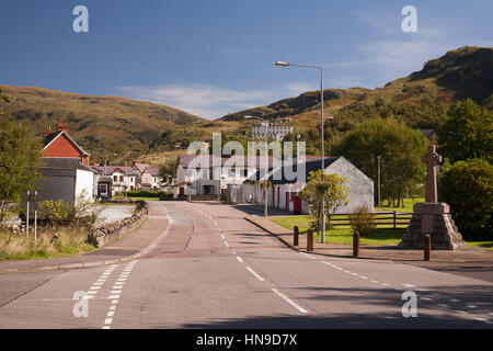 Highland Farm in der Nähe von Glen Coe in Schottland Bergen, UK. Stockfoto