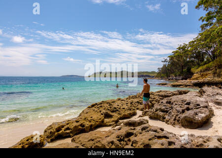 Murrays Strand und das Meer im Booderee Nationalpark, Jervis Bay Territory, Australien Stockfoto