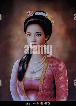 Bild von einer schönen Thailand Frau tragen traditionelle Kleidung. Südost-Asien Stockfoto