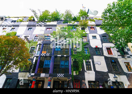 Wien, Wien, Kunsthaus Kunst Haus Wien, entworfen von Friedensreich Hundertwasser, 03., Wien, Österreich Stockfoto