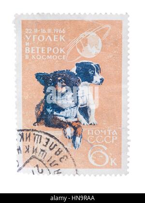 UdSSR - ca. 1966: Briefmarke gedruckt im Russland zeigt zwei Stockfoto