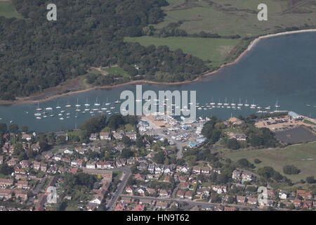 Luftaufnahme des Mengeham Rythe Sailing Club Hayling Island Hampshire Stockfoto