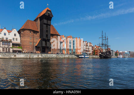 Kran auf der Mottlau, Danzig, Provinz Pommern, Polen Stockfoto