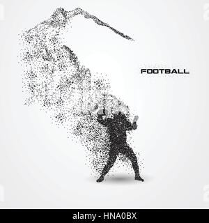 Fußball Spieler einer Silhouette von Teilchen. Stock Vektor